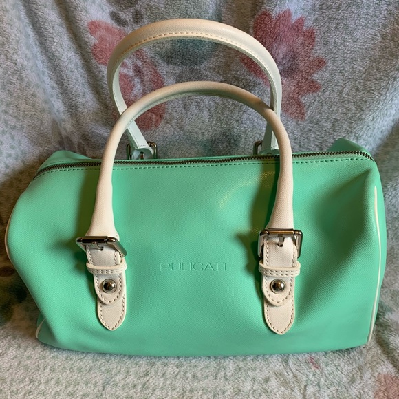 Pulicati Bags Pulicati Saffiano Leather Duffle Shaped Italian Purse